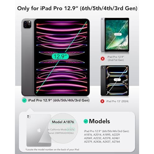 Esr 2 Pack Screen Protector For Ipad Pro 12.9 (2022/2021/2020/2018) Screen Protector, Tempered Glass Film With Easy Application Tray, Scratch Resistant, Hd Clarity