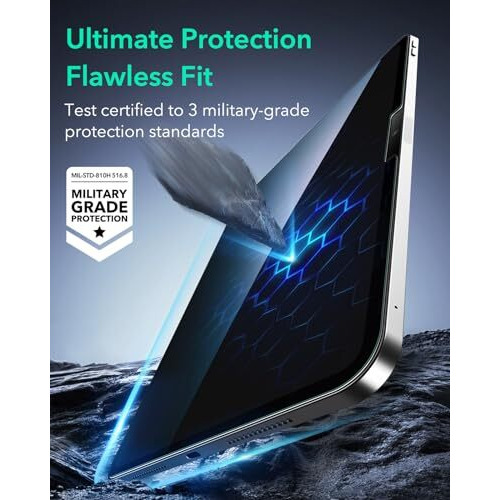 Esr 2 Pack Armorite Screen Protector For Ipad Pro 11 Inch M4 (2024), Tempered-Glass Film With Easy Application Tray, Military-Grade Protection, Scratch Resistant, Hd Clarity