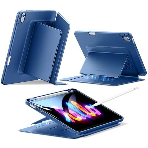 Esr For Ipad Air 11 Inch M3/M2 Case (2025/2024), Ipad Air 5Th/4Th Gen (2022/2020), Vertical Stand Cover, Multi Stand Angles, Ultra-Stable Case With Pencil Holder, Flip Magnetic Series, Blue
