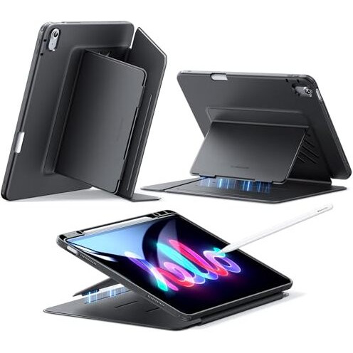 Esr For Ipad Air 13 Inch Case (2025/2024), Vertical Stand Cover, Multi Stand Angles, Ultra-Stable Case For Ipad Air 13 With Pencil Holder, Flip Magnetic Series, Black