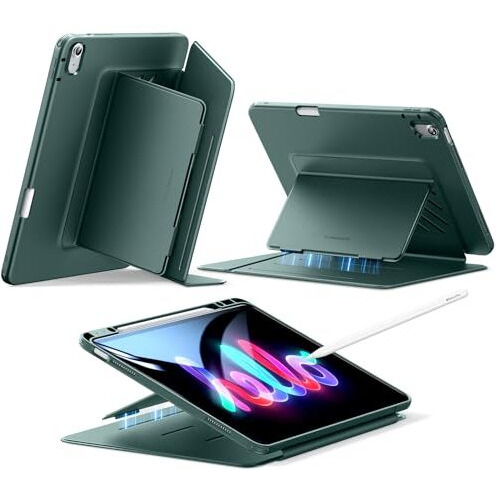 Esr For Ipad Air 13 Inch Case (2025/2024), Vertical Stand Cover, Multi Stand Angles, Ultra-Stable Case For Ipad Air 13 With Pencil Holder, Flip Magnetic Series, Midnight Green