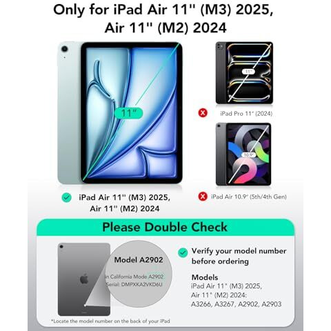 Esr 2 Pack Screen Protector For Ipad Air 11 Inch M3/M2 (7Th/6Th Generation, 2025/2024), 9H Tempered Glass Screen Guard With Alignment Frame, Anti-Scratch, Bubble Free, Apple Pencil Compatible