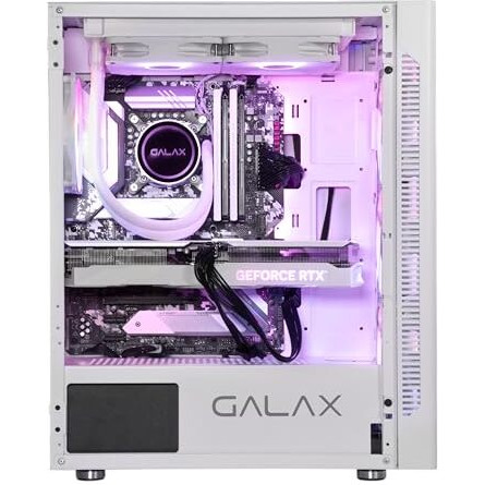 Galax Pc Case Revolution-06 (Rev-06W) White Gaming Cabinet | Supports Atx, M-Atx, Itx | 4 Rgb Cooling Fans | Hinged Magnetic Tempered Glass Door | Mesh Panel | Minimalist Design | Spacious Interior