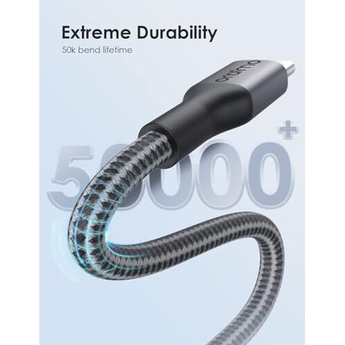 Oraimo 100W Built To Last Cable| 5A Ultra Fast Charging Experience | 10Ft/3M Tangle-Free Type C To Type C Cable | Macbook, Iphone 16, Ipad Pro/Air, Galaxy S24 Ultra & Realme Compatible