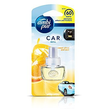 Ambi Pur Auto Pearl Car Air Freshener Refill,Sweet Citrus And Zest,7. 5 Ml Liquid