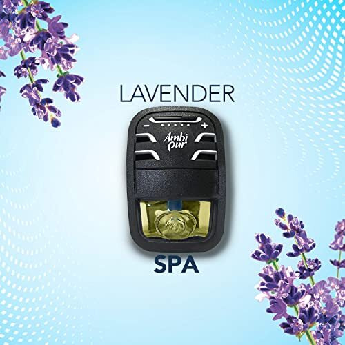 Ambi Pur Car Air Freshner - Lavender, 15 Ml (7.5Ml + 7.5Ml Pack) With Diffuser