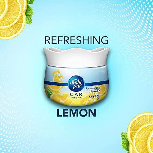 Ambi Pur Car Freshener Gel, Refreshing Lemon, 75 G