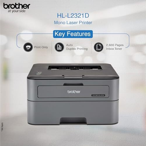 Brother Hl-L2321D Single-Function Monochrome Laser Printer With Auto Duplex Printing