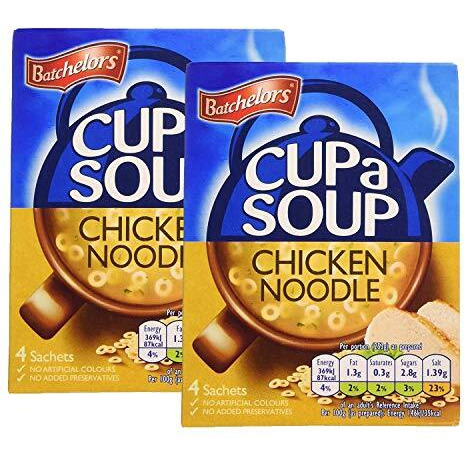 Batchelor's Cup A Soup 4 Sachets - Chicken Noodle - 2 Pack, 2 X 94 G