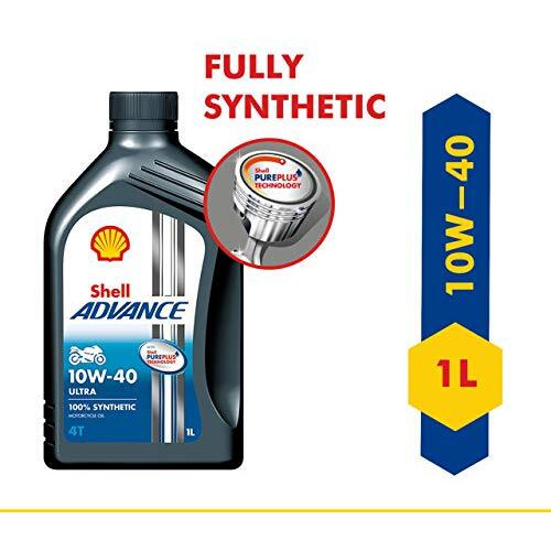 Shell Advance Ultra 4T 10W-40 Api Sn Fully Synthetic Motorbike Engine Oil (1 L)