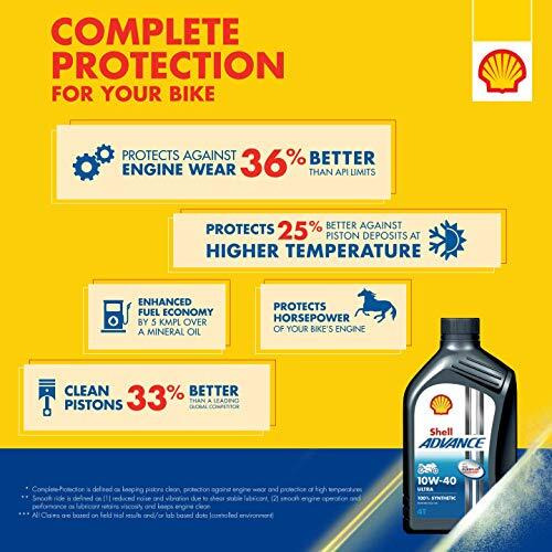 Shell Advance Ultra 4T 10W-40 Api Sn Fully Synthetic Motorbike Engine Oil (1 L)