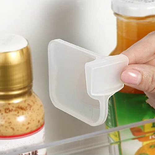 Kunya Polypropylene Fridge Storage Divider For Sachet Seasoning Sauce Packet Space Saving Adjustable Divider For Kitchen Desk Bathroom (6), Clear
