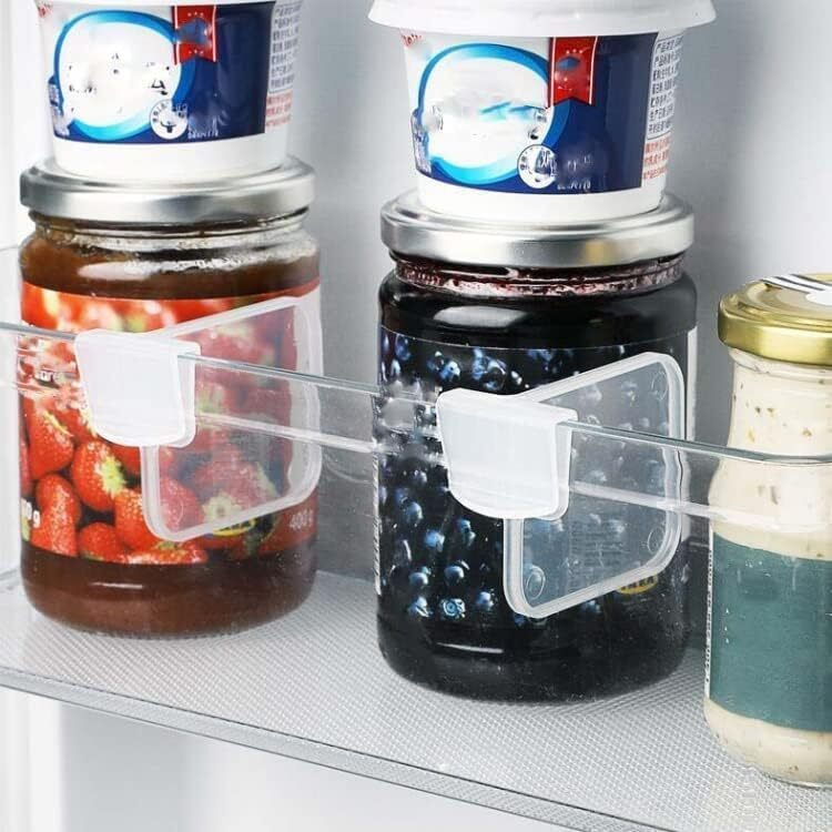Kunya Polypropylene Fridge Storage Divider For Sachet Seasoning Sauce Packet Space Saving Adjustable Divider For Kitchen Desk Bathroom (6), Clear