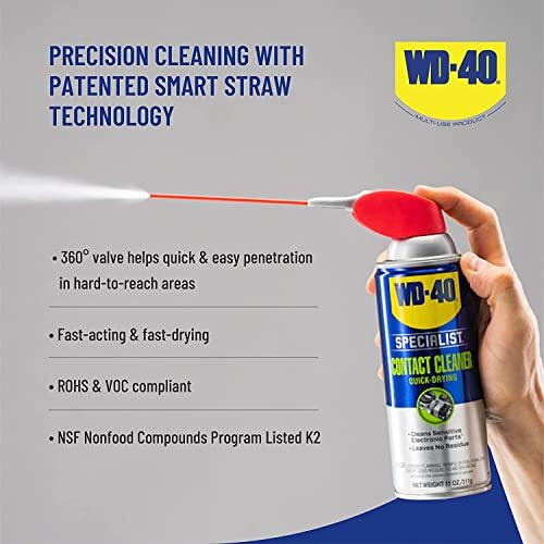 Wd-40 Specialist All Purpose Contact Cleaner 400Ml - Drive Out Dirt, Dust, Oil, Flux Residue, And Moisture From Sensitive Electrical Parts And Equipment With Ease