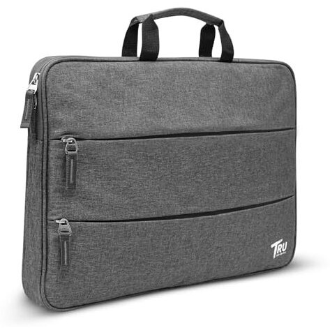 Tru Spirits Laptop Bag/Pouch/Case/Sleeve With Handle & Two Front Accessory Pockets  Compatible With Apple, Dell, Lenovo, Asus, Hp, Samsung, Mi, Macbook & Notebooks (Grey, 15.6)