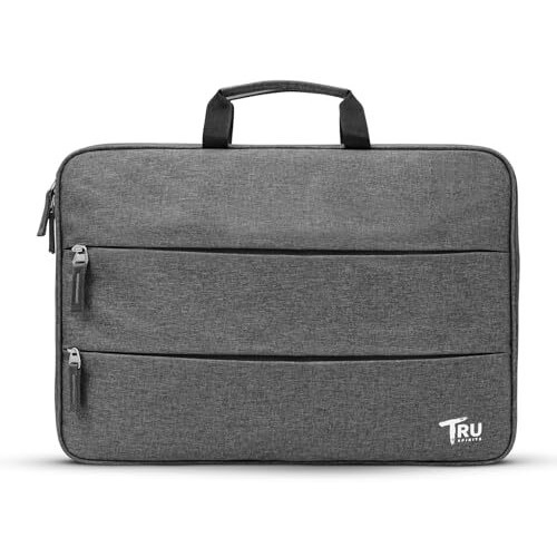 Tru Spirits Laptop Bag/Pouch/Case/Sleeve With Handle & Two Front Accessory Pockets  Compatible With Apple, Dell, Lenovo, Asus, Hp, Samsung, Mi, Macbook & Notebooks (Grey, 15.6)