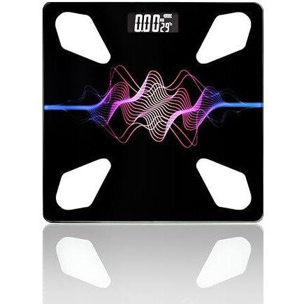 Veeby Digital Electronic Lcd Personal Health Body Fitness Weighing Scale, Weight Machine For Human Body | Accurate Scalling 0.05Lb, Step-On Technology, 6Mm Tempered Glass, 180 Kg Capacity (3D Z-Black)