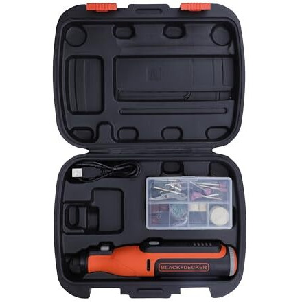 Black+Decker Bcrt8K35-B1 8V 1.5Ah Cordless Rotary Tool With 35-Piece Accessory Set