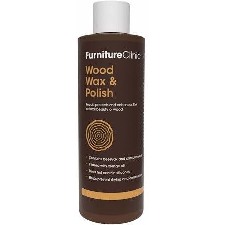 Furniture Clinic Wood Wax & Wood Polish - Orange Scented Polish Great For Finished Or Unfinished Wood, All Natural Furniture Polish That Adds A Protective Coating (250 Ml)