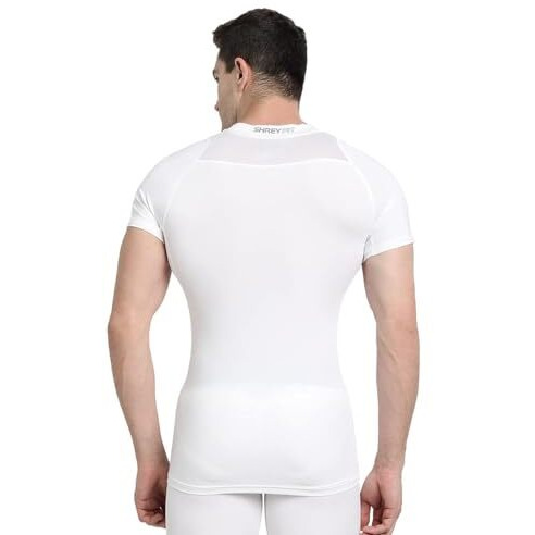 Shrey Intense Compression S/S Top White L Mens Short Sleeve Compression Top For Sports