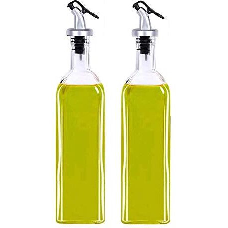 Crystalware Glass Oil Dispenser, 1000Milliliters, Pack Of 2, Clear - 1 L