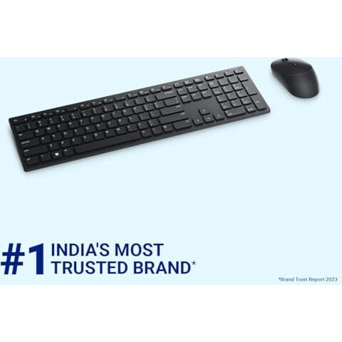 Dell Km5221W Wireless Combo - Rf 2.4Ghz Wireless Keyboard With 12 Programmable Keys And 3 Button Optical Mouse, Spill-Resistant Keys, Up To 36 Month Battery Life, 3Y Advance Exchange Warranty - Black