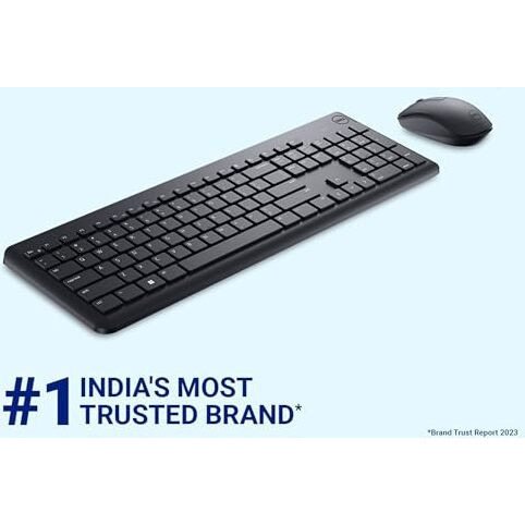 Dell Km3322W Wireless Usb Keyboard And Mouse Combo, Anti-Fade & Spill-Resistant Keys, Up To 36 Month Battery Life, 3Y Advance Exchange Warranty - Black
