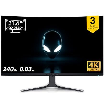 Alienware Aw3225Qf 32" Monitor|240Hz 4K Uhd Qd-Oled |Nvidia G-Sync+Vesa Adaptivesync Display|0.03Ms Gtg| Contrast 1 Million1|1000 Cd/M2|Dp| 2Xhdmi 2.1, 5Xusb 3.2|Height Tilt Swivel| Alienfx Lighting