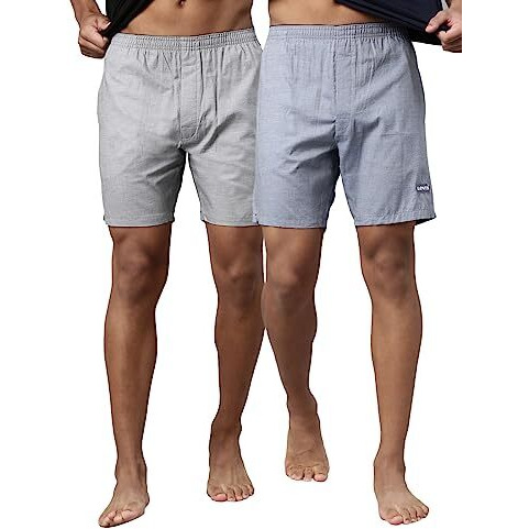 Levi's Men's 028-Boxer Shorts-Gmel/Denim Mel-P2 Regular Fit Solid Boxer (028-Bs_Grey Melange_M)