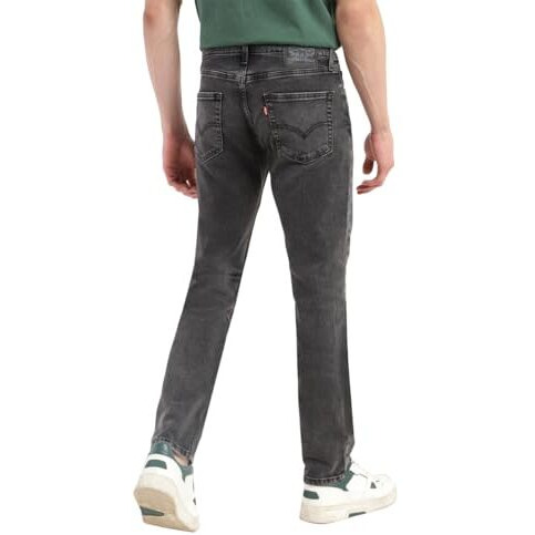 Levi's Men's 511 Slim Fit Mid-Rise Light Fade Stretchable Jeans Black Grey