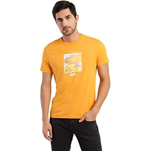 Levi's Men's Graphic Regular Fit T-Shirt (16960-0959_Mustard Yellow L)