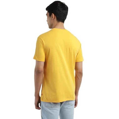 Levi's Men's Cotton Crew Neck Regular Fit Graphic T-Shirts Yellow, Large