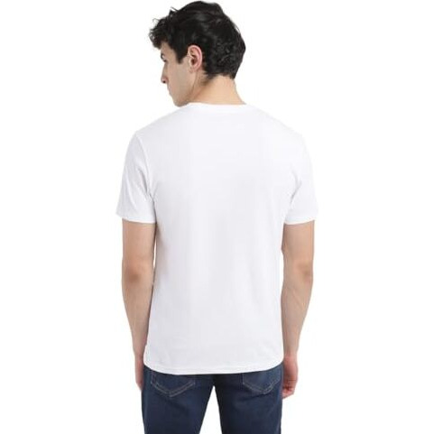 Levi's Men's Cotton Crew Neck Regular Fit Brand Logo T-Shirts (White), Medium