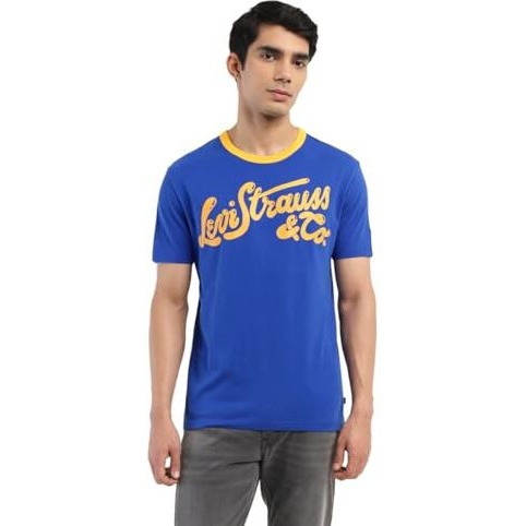 Levi's Men's Regular Fit T-Shirt (A6490-0033_Blue