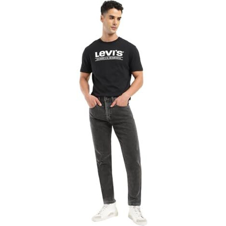 Levi's Men's Tapered Mid Rise Jeans (A7086-0145_Black, 34
