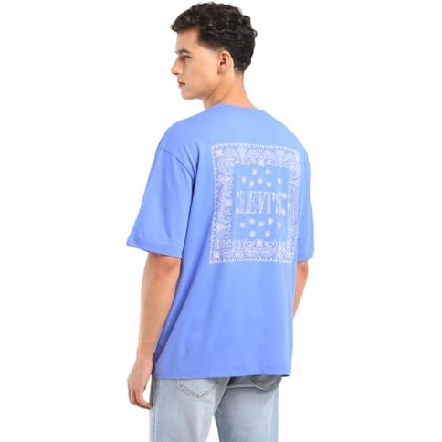 Levi's Men's Solid Loose Fit T-Shirt (A7900-0008_Blue