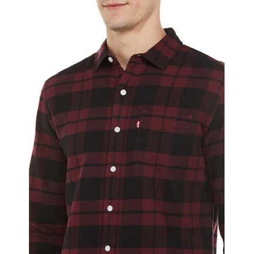 Levi's Men's Cotton Slim Fit Shirt (32907-0474_Red, Small