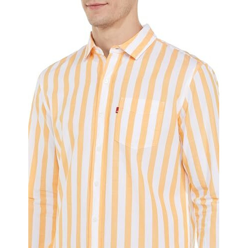 Levi's Cotton Men's Slim Fit Shirt (32907-0483_Orange, Large