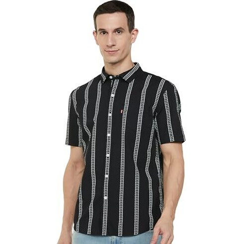 Levi's Cotton Men's Slim Fit Shirt (32908-0326_Black, Large