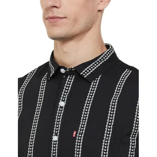 Levi's Cotton Men's Slim Fit Shirt (32908-0326_Black, Large