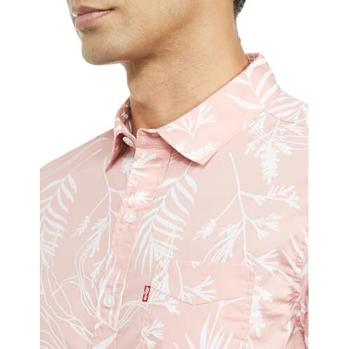 Levi's Men's Cotton Fitted Shirt (32908-0344_Pink, Large