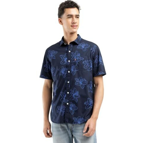Levi's Men's Fitted Shirt (32908-0346_Standard Navy