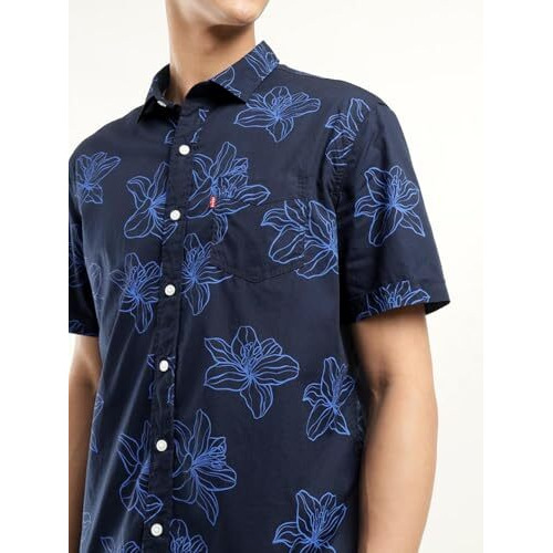 Levi's Men's Fitted Shirt (32908-0346_Standard Navy