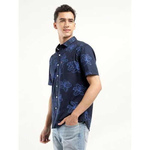 Levi's Men's Fitted Shirt (32908-0346_Standard Navy