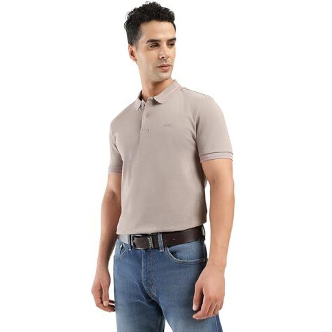 Levi's Men's Solid Regular Fit Polo Shirt (A1383-0128_Etherea