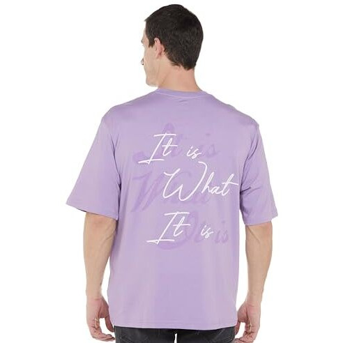 Levi's Men's Letter Print Loose Fit T-Shirt (A7900-0035_Purple
