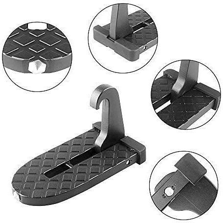 Swamine Car Doorstep Easy Access To Car Rooftop Roof-Rack Folding Ladder Hooked Foot On Pegs Stand Door Step Support With Safety Hammer For Jeep, Car, Suv (Multicolor)
