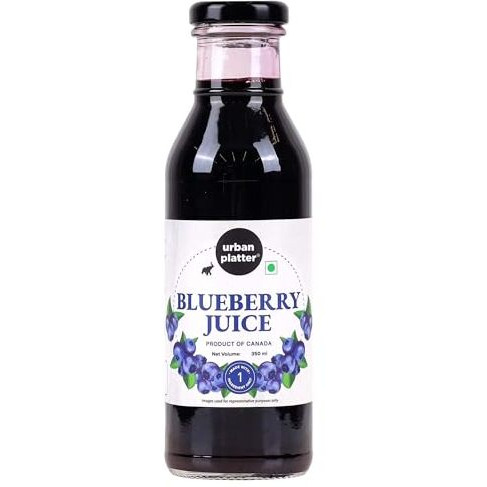 Urban Platter Pure Canadian Blueberry Juice, 350Ml (Unsweetened | Supports Brain, Heart, Immune Health | Antioxidant Powerhouse)