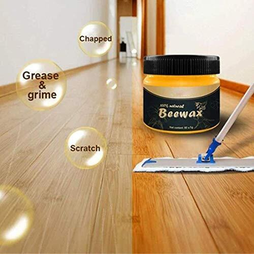 Ultrina Wood Polish Beeswax With Sponge | Furniture Polish Wax | Organic Wood Polish Wax | Beewax Wood Polish | Beeswax Wood Polish|Non Toxic Wood Polish For Furniture, Wood, Cabinet, Wardrobe For Restoring Back Wood Shine Polish (1 Pcs)