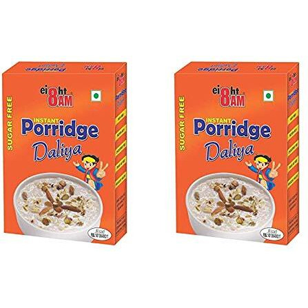 8Am Instant Wheat Porridge Sugar Free (Dalia), 200G(Pack Of 2), Rich In Protein & Fiber, Nutritious & Healthy Breakfast Cereals, Essential For Good Health, Natural Whole Wheat Improves Digestion